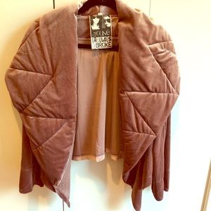 Young Faubulous & Broke Pink Velvet Hooded Jacket